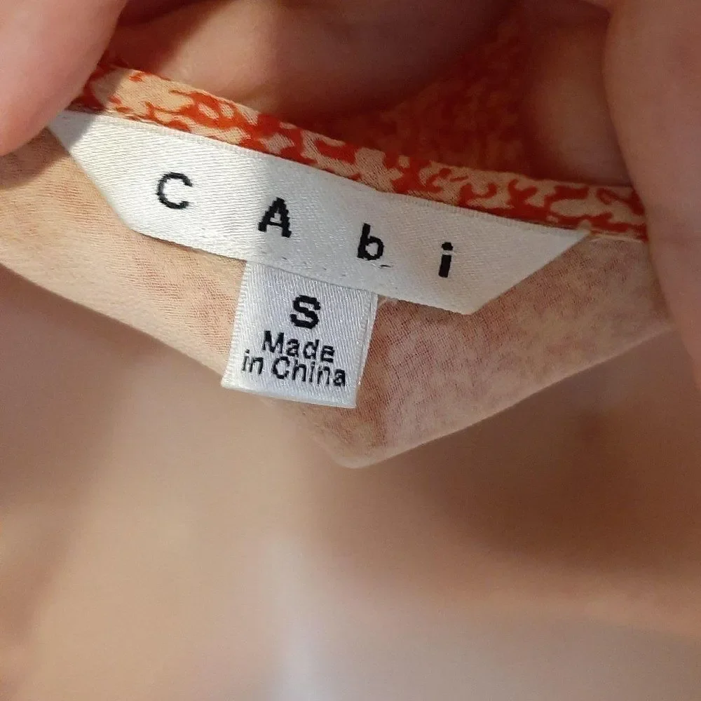 CAbi Ruffle Flutter Top in Orange sz Small - Picture 4 of 4
